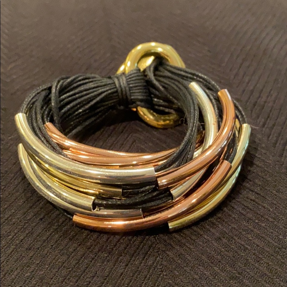Metal & Leather Multi-Strand bracelet